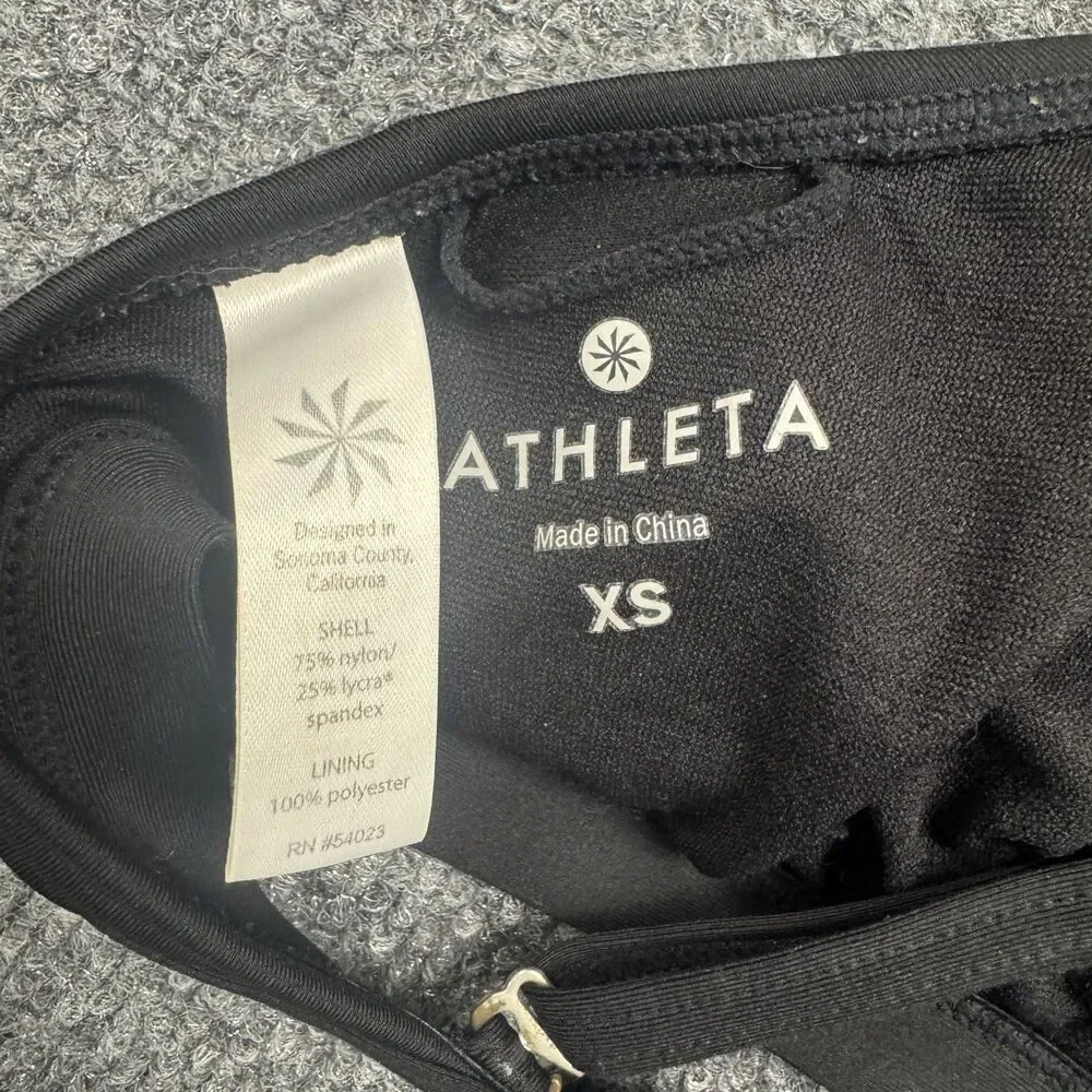 Athleta Womens Aqualuxe Molded Cup Bikini Strappy Top Size XS Black
